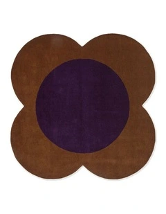 Flower Spot Rug in Chestnut/Violet