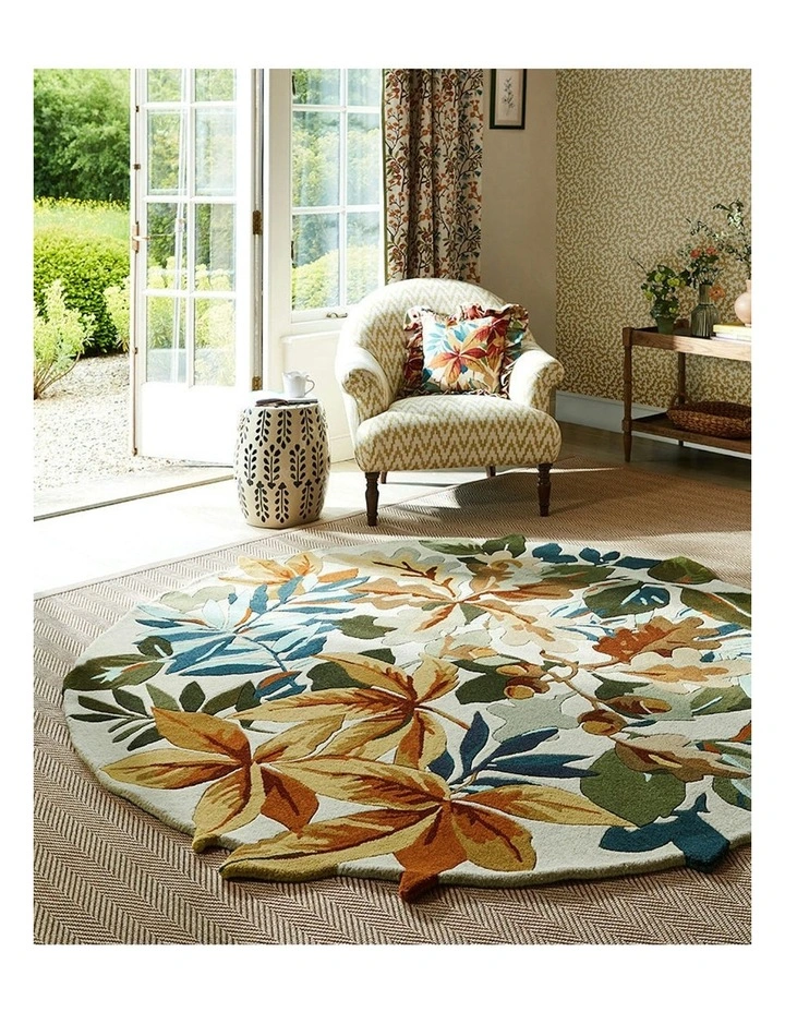 Robin's Wood Round Rug in Russet Brown image 3