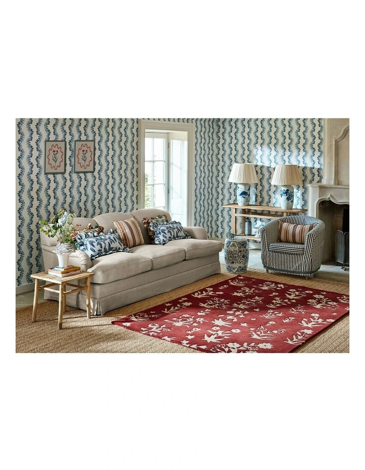 Sanderson Woodland Glade Rug in Damson Red | MYER