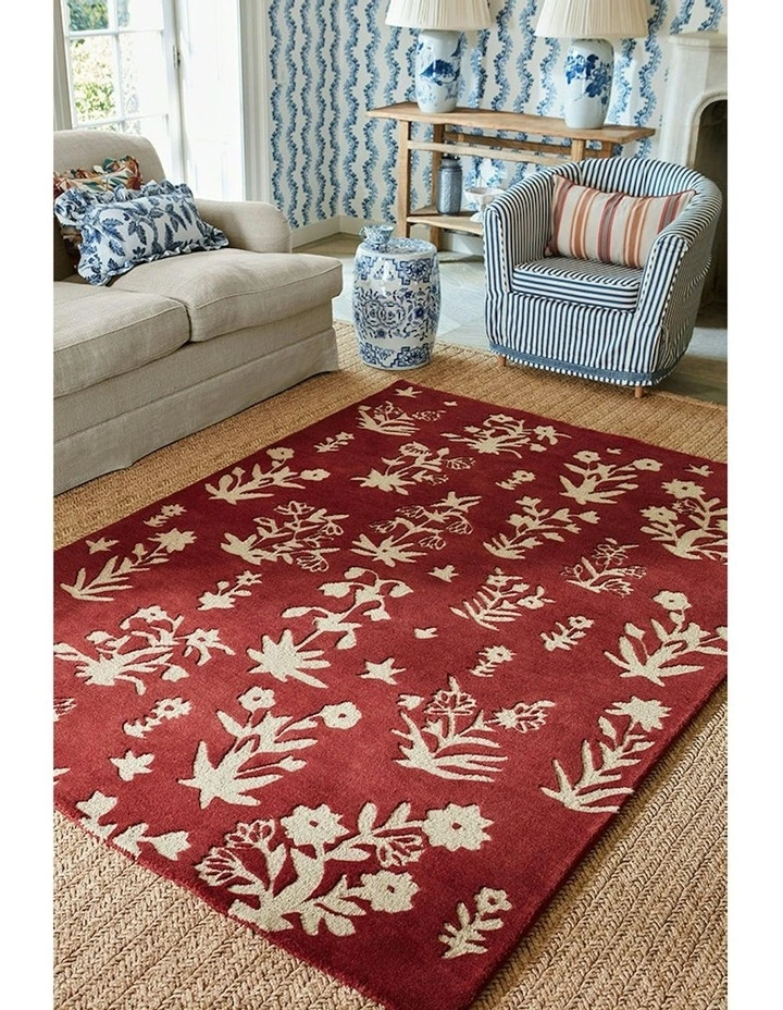 Woodland Glade Rug in Damson Red image 3
