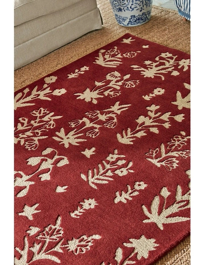 Woodland Glade Rug in Damson Red image 5