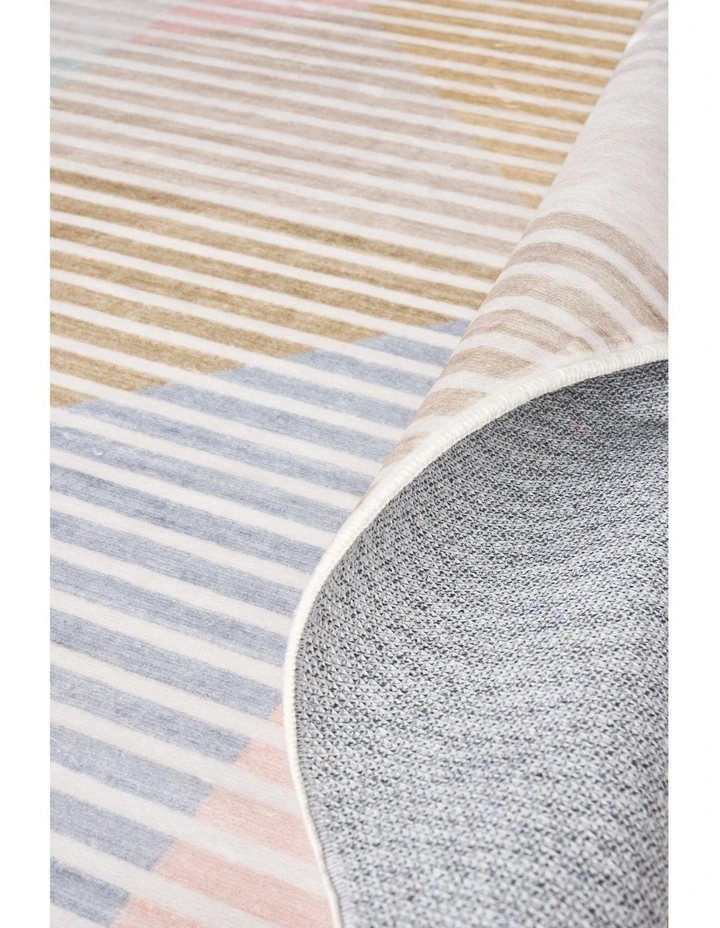 Revive Dali Pastel Washable Rug in White image 6