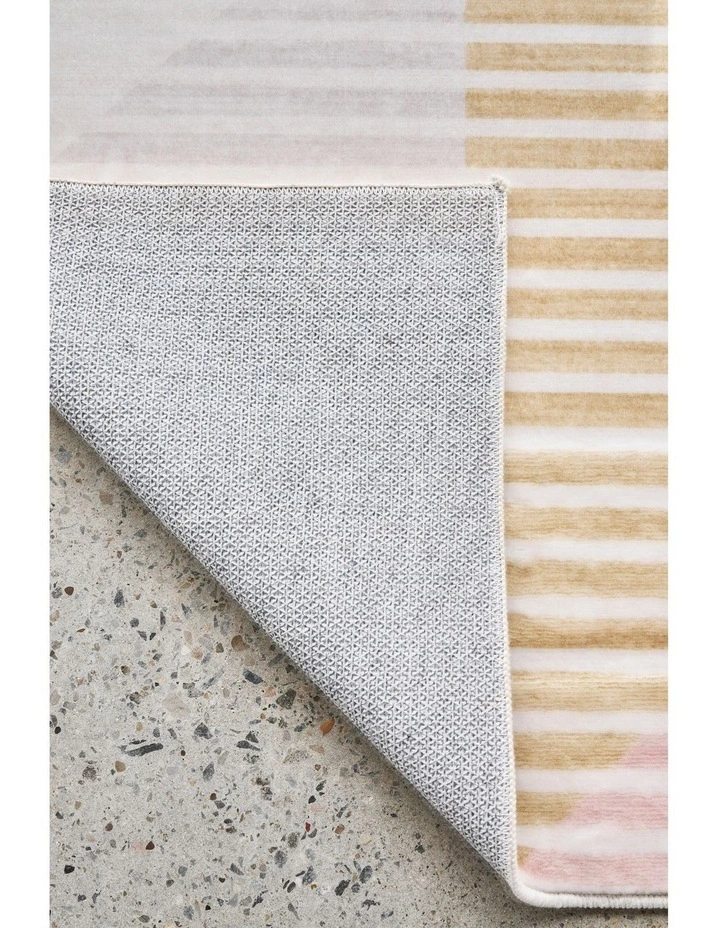 Revive Dali Pastel Washable Rug in White image 7
