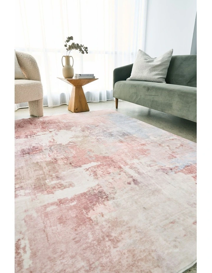 Revive Roxy Pastel Washable Rug in Blush image 2