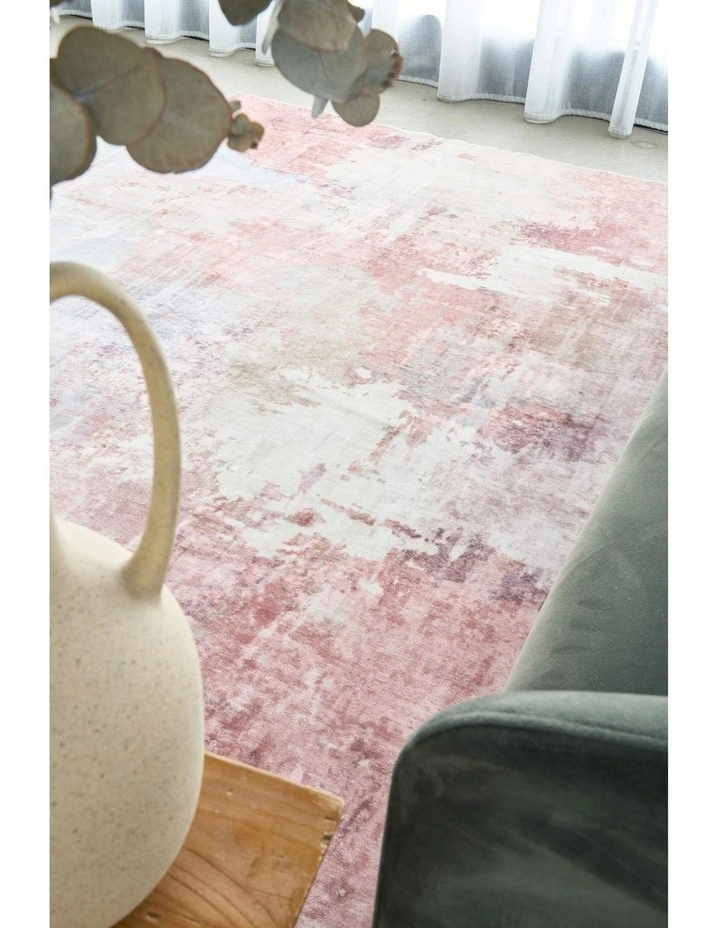Revive Roxy Pastel Washable Rug in Blush image 3