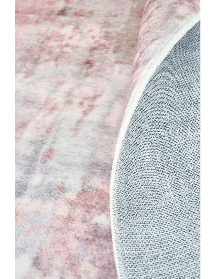 Revive Roxy Pastel Washable Rug in Blush image 6