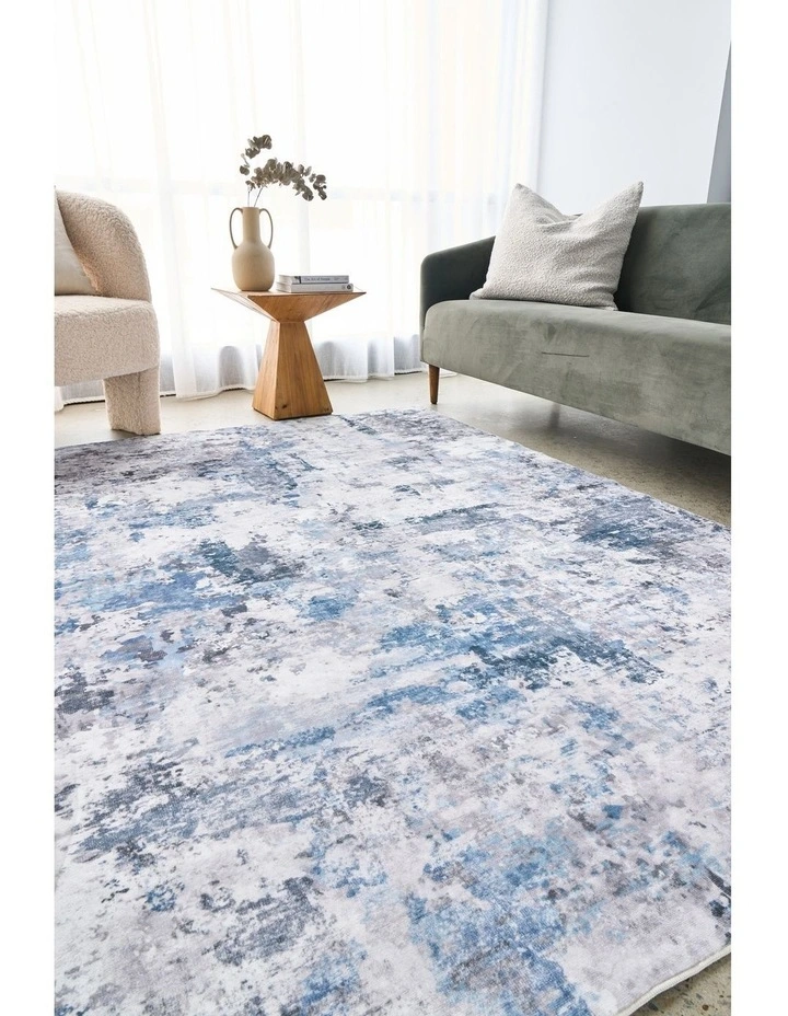 Revive Cato Washable Rug in Blue image 2