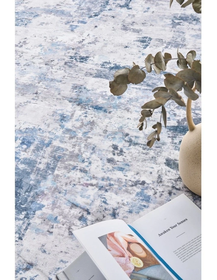 Revive Cato Washable Rug in Blue image 3