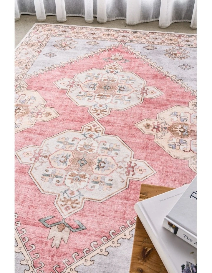 Revive Avril Rose Washable Rug in Rose image 3