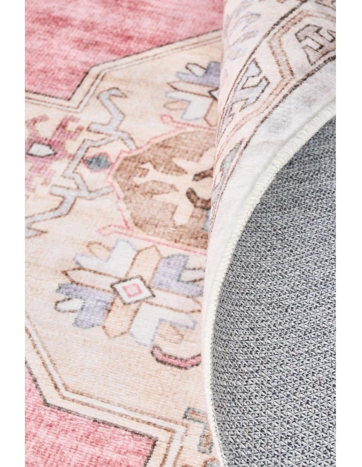 Revive Avril Rose Washable Rug in Rose image 6