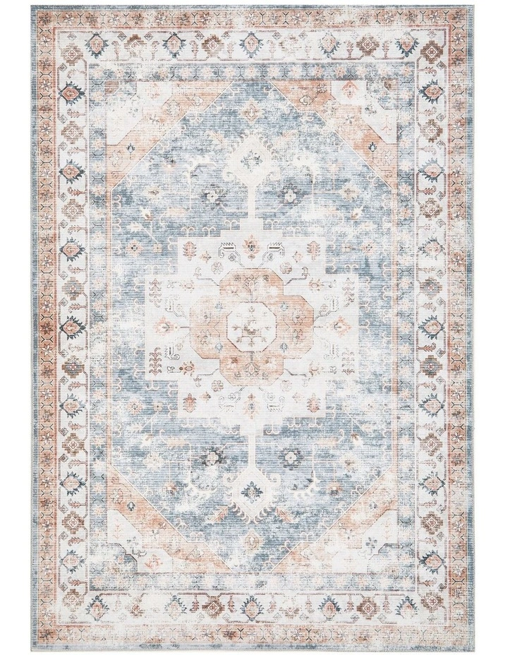 Revive Dawn Putty Washable Rug in Blue image 1