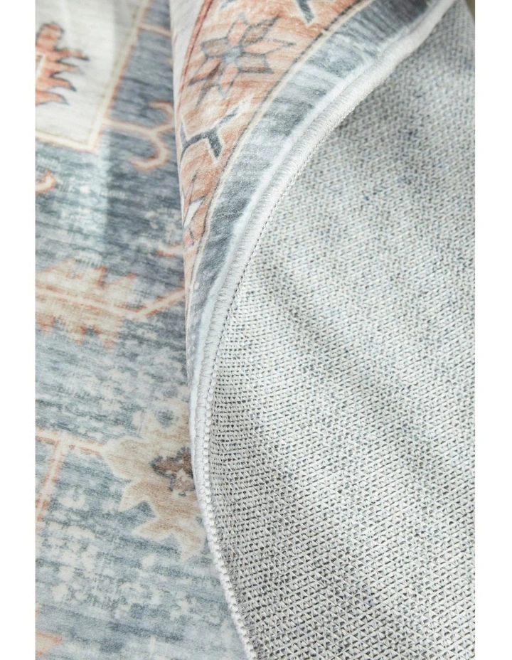 Revive Dawn Putty Washable Rug in Blue image 6