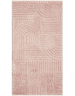 Marigold Jooji Curve Abstract Rug in Pink