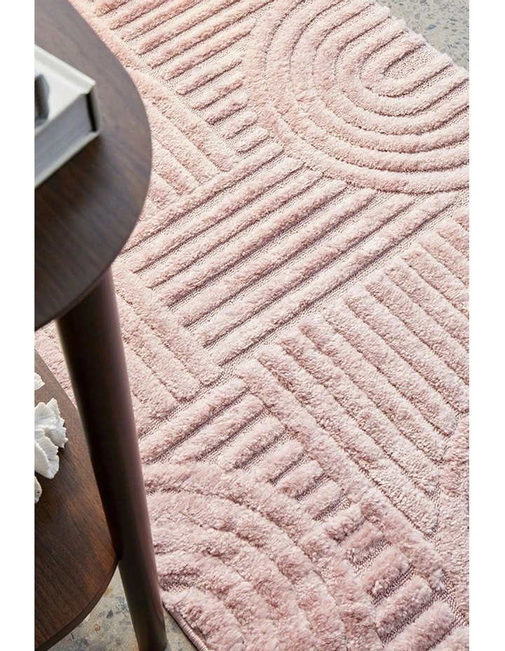 Marigold Jooji Curve Abstract Rug in Pink image 3