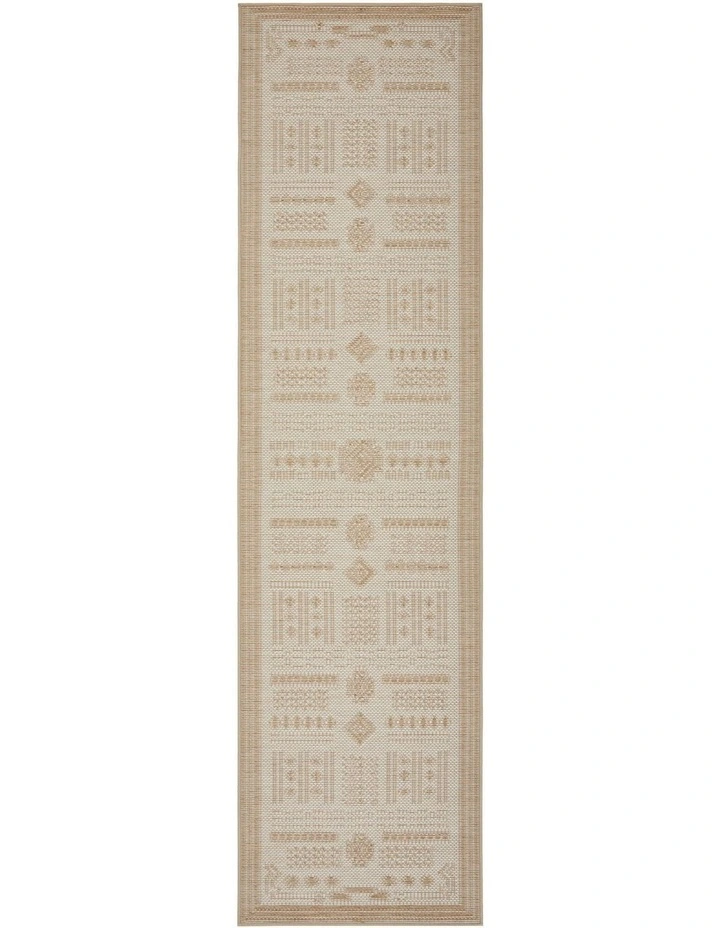 Patio Ziggy Outdoor Runner Rug in Natural image 1