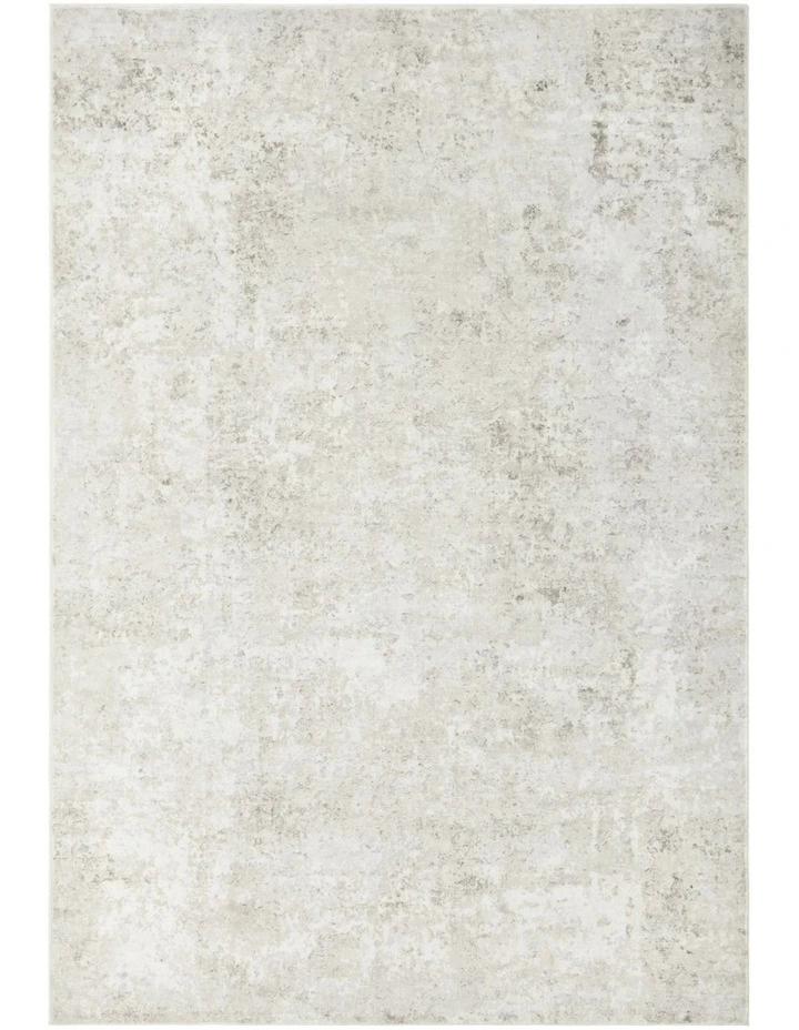 Revive Isla Marble Washable Rug in Cream image 1