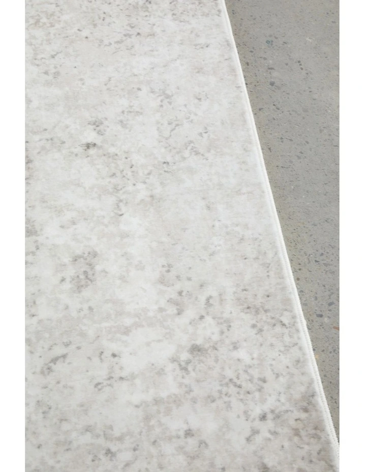 Revive Isla Marble Washable Rug in Cream image 4