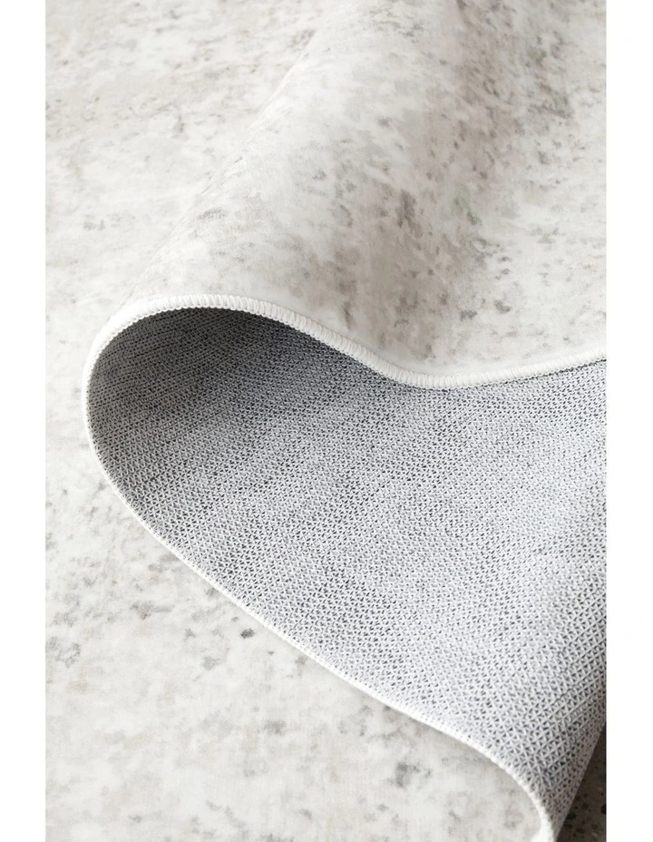Revive Isla Marble Washable Rug in Cream image 6