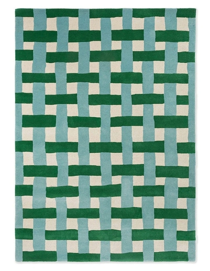 Sophie Robinson X 144107 Basket Weave Rug in Emerald image 1