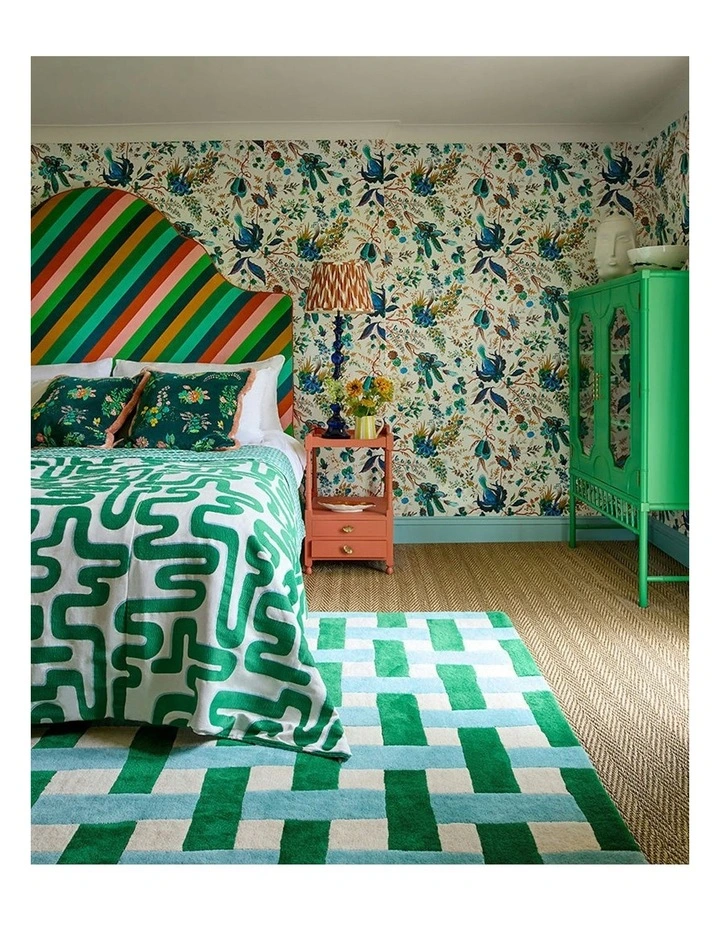 Sophie Robinson X 144107 Basket Weave Rug in Emerald image 2