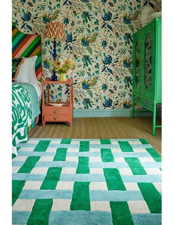 Sophie Robinson X 144107 Basket Weave Rug in Emerald image 3