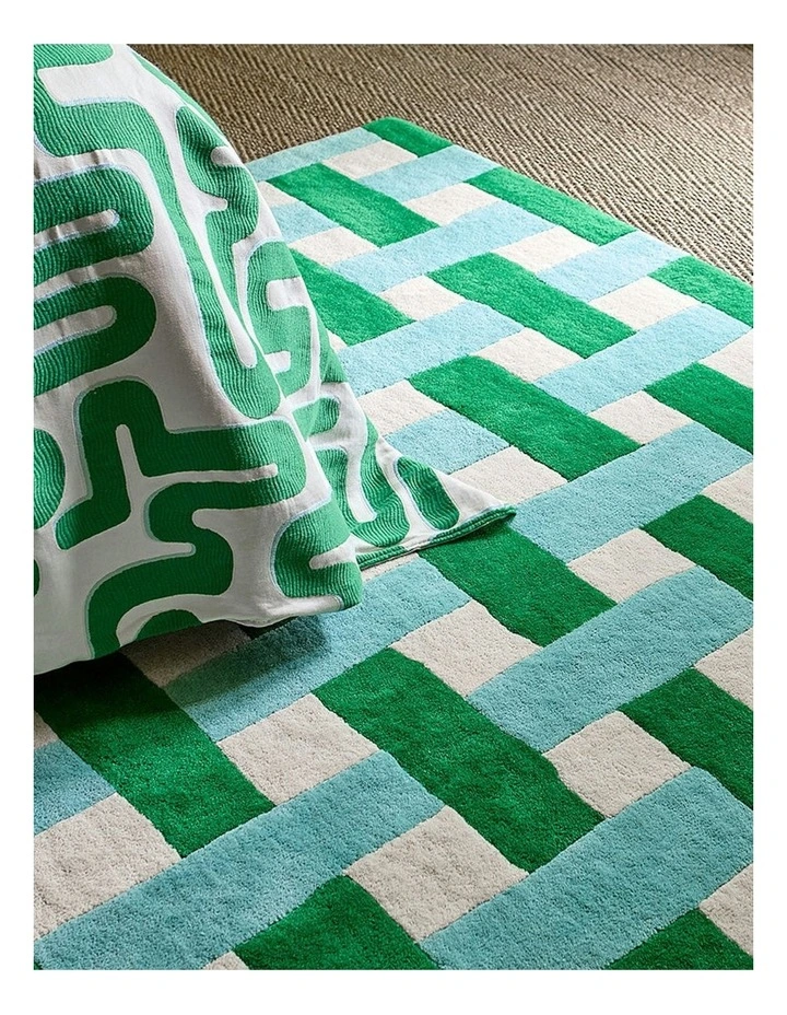Sophie Robinson X 144107 Basket Weave Rug in Emerald image 4
