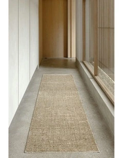 Steph And Gian Willow Wheat Runner Rug in Beige