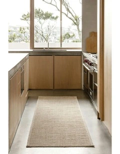 Steph And Gian Birch Flax Runner Rug in Beige