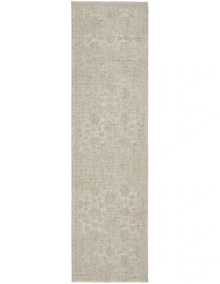 Steph And Gian Flora Husk Runner Rug in Cream image 2
