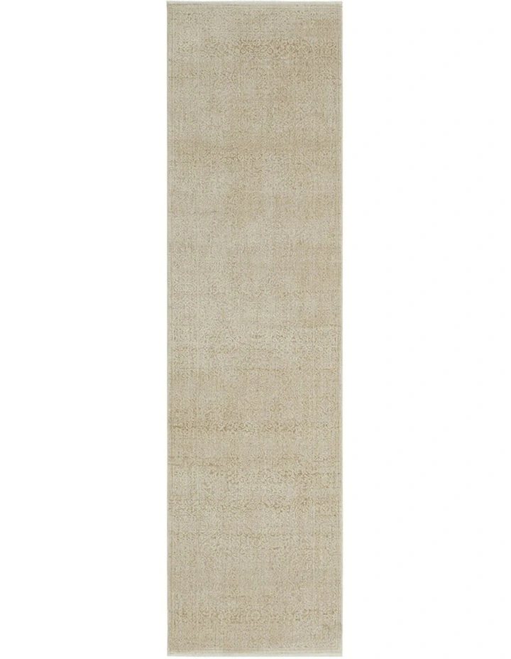 Veil Natural Runner Rug in Beige image 2
