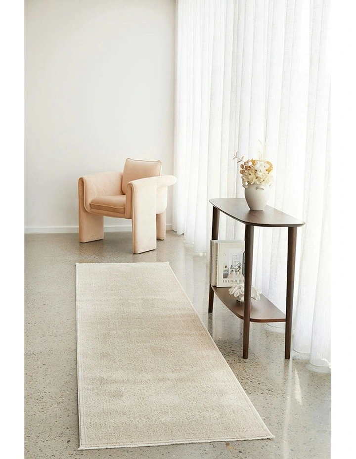 Veil Natural Runner Rug in Beige image 3
