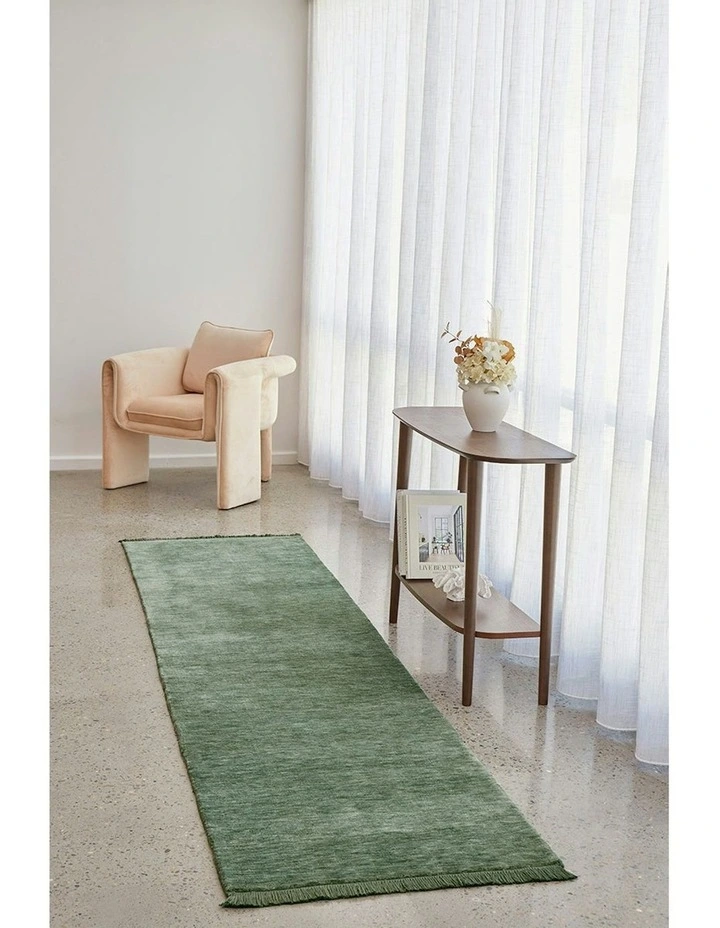 Conscious Loom Kinship Runner Rug in Sage Green image 1