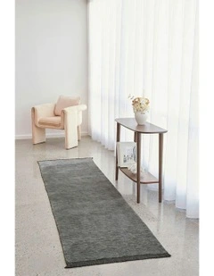 Conscious Loom Kinship Runner Rug in Seal Grey