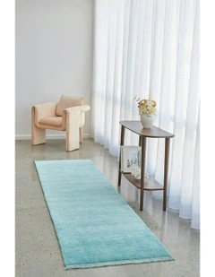 Conscious Loom Kinship Runner Rug in Sky Blue