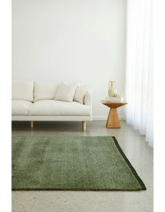 Conscious Loom Kinship Rug in Forest Green