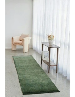 Conscious Loom Kinship Runner Rug in Forest Green