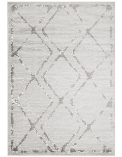 Metro Contemporary Diamond Rug Silver Grey
