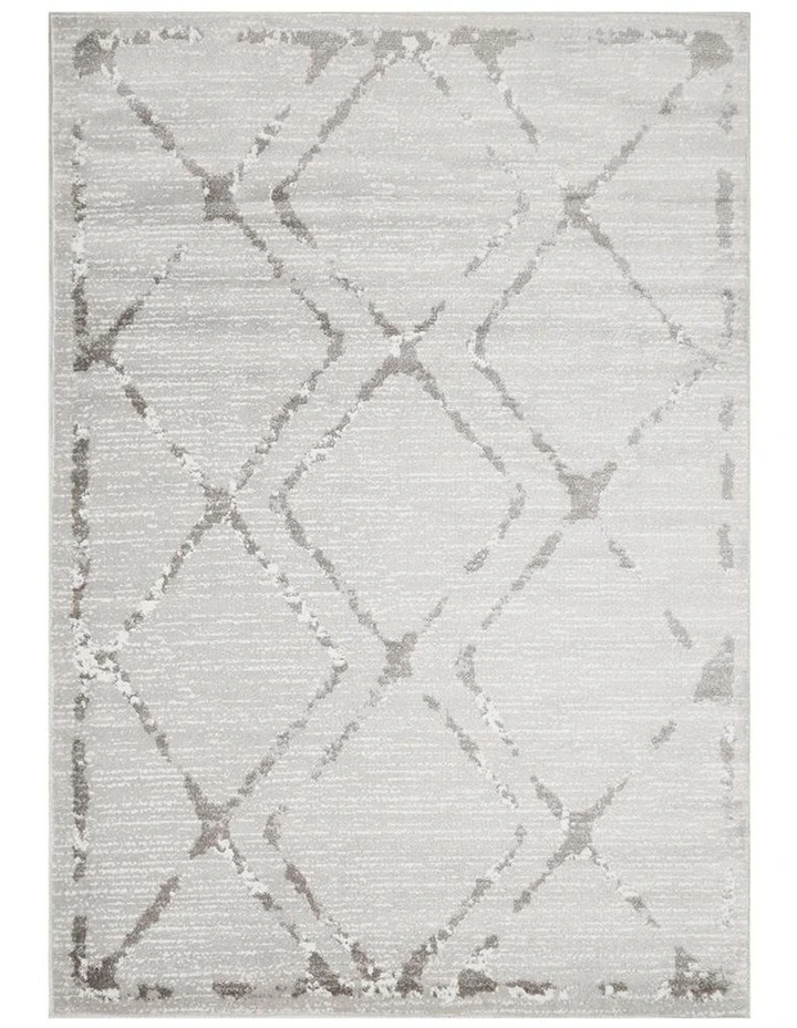 Metro Contemporary Diamond Rug Silver Grey image 1