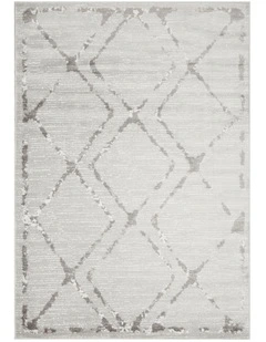 Metro Contemporary Diamond Rug Silver Grey