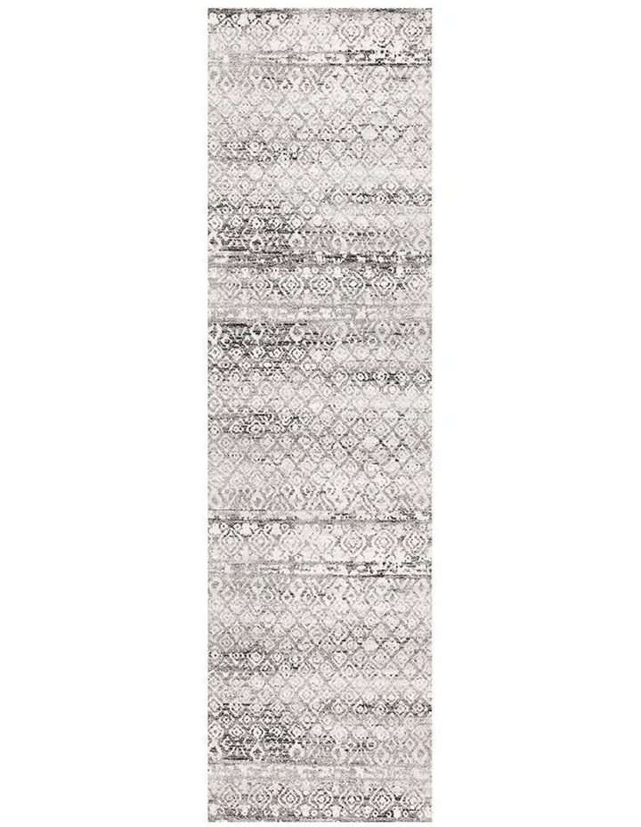 Oasis Zakira Dark Grey Tribal Runner Rug Grey