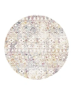Oasis Ismail Rustic Round Rug in Multi