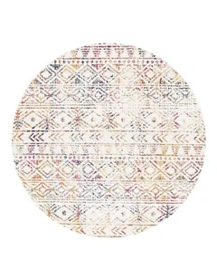 Oasis Ismail Rustic Round Rug in Multi