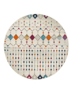 Mirage Peggy Tribal Morrocan Style Multi Round Rug