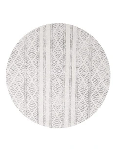 Oasis Salma Tribal Round Rug in Grey