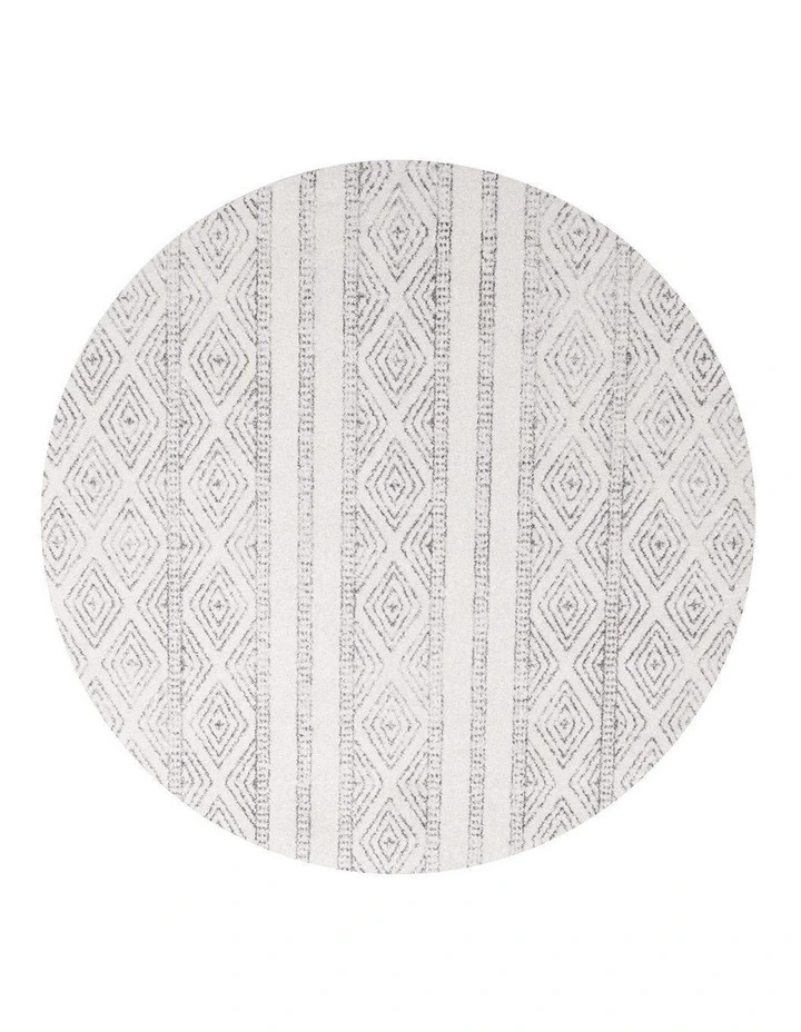 Oasis Salma Tribal Round Rug in Grey image 1
