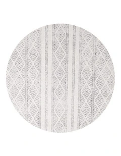 Oasis Salma Tribal Round Rug in Grey