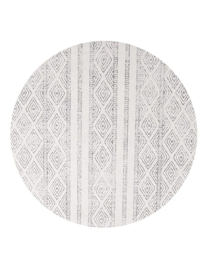 Oasis Salma Tribal Round Rug in Grey image 1