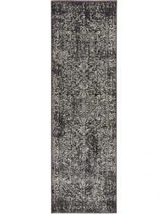 Evoke Scape Charcoal Transitional Runner Rug