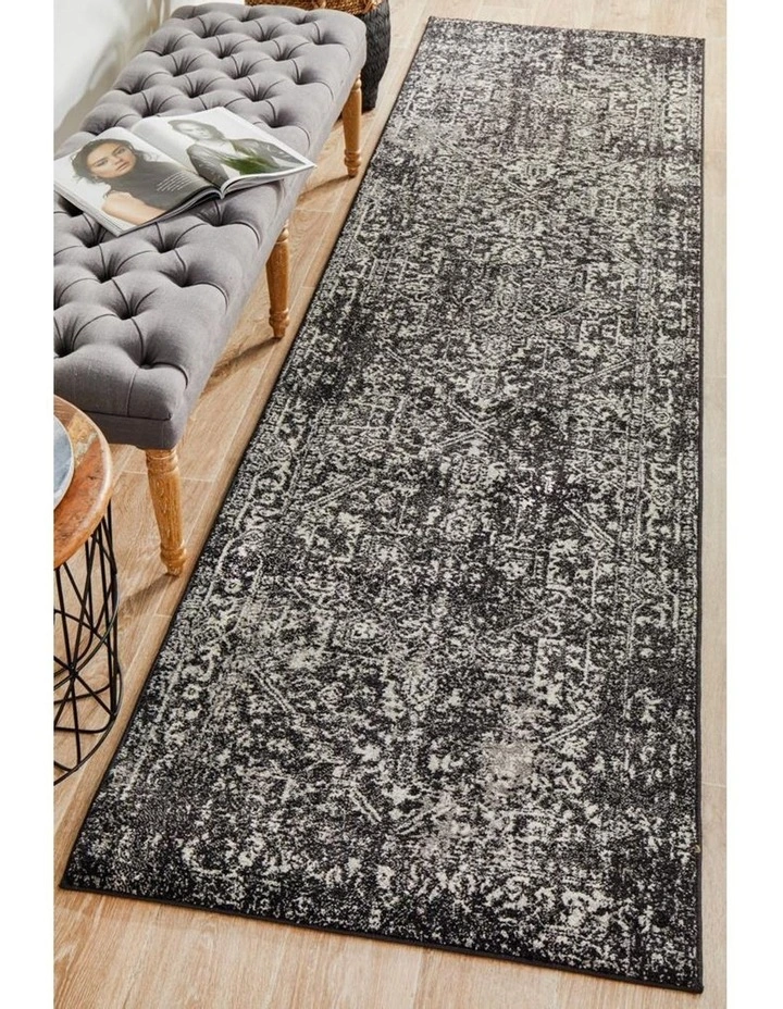 Evoke Scape Charcoal Transitional Runner Rug image 6