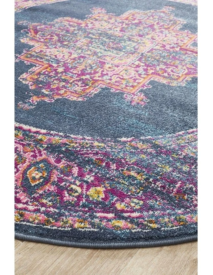 Babylon 211 Navy  Round Rug image 2